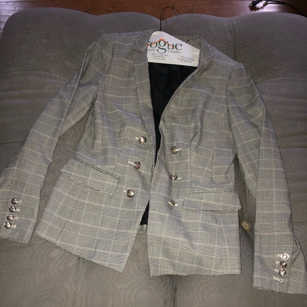 Black plaid blazer